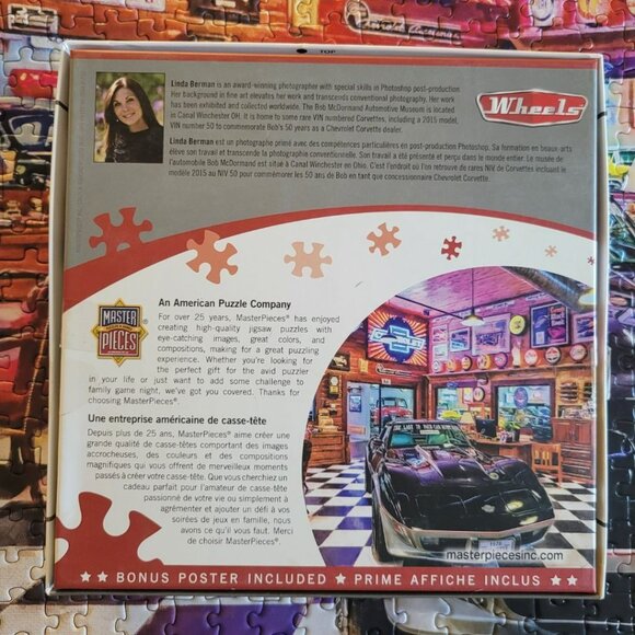 Wheels Corvette Classic Car Puzzle 750 Piece Master Chevrolet Man Cave No Poster - Picture 4 of 14